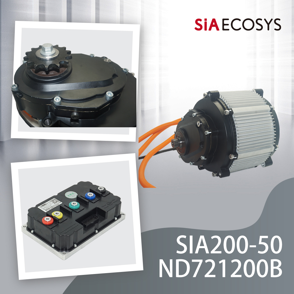 Motorcycle Gear Ratio - 26-kW-Spitzen-PMSM-Motorsatz SIAECOSYS SIA200-50 12kW 92N.m IP67