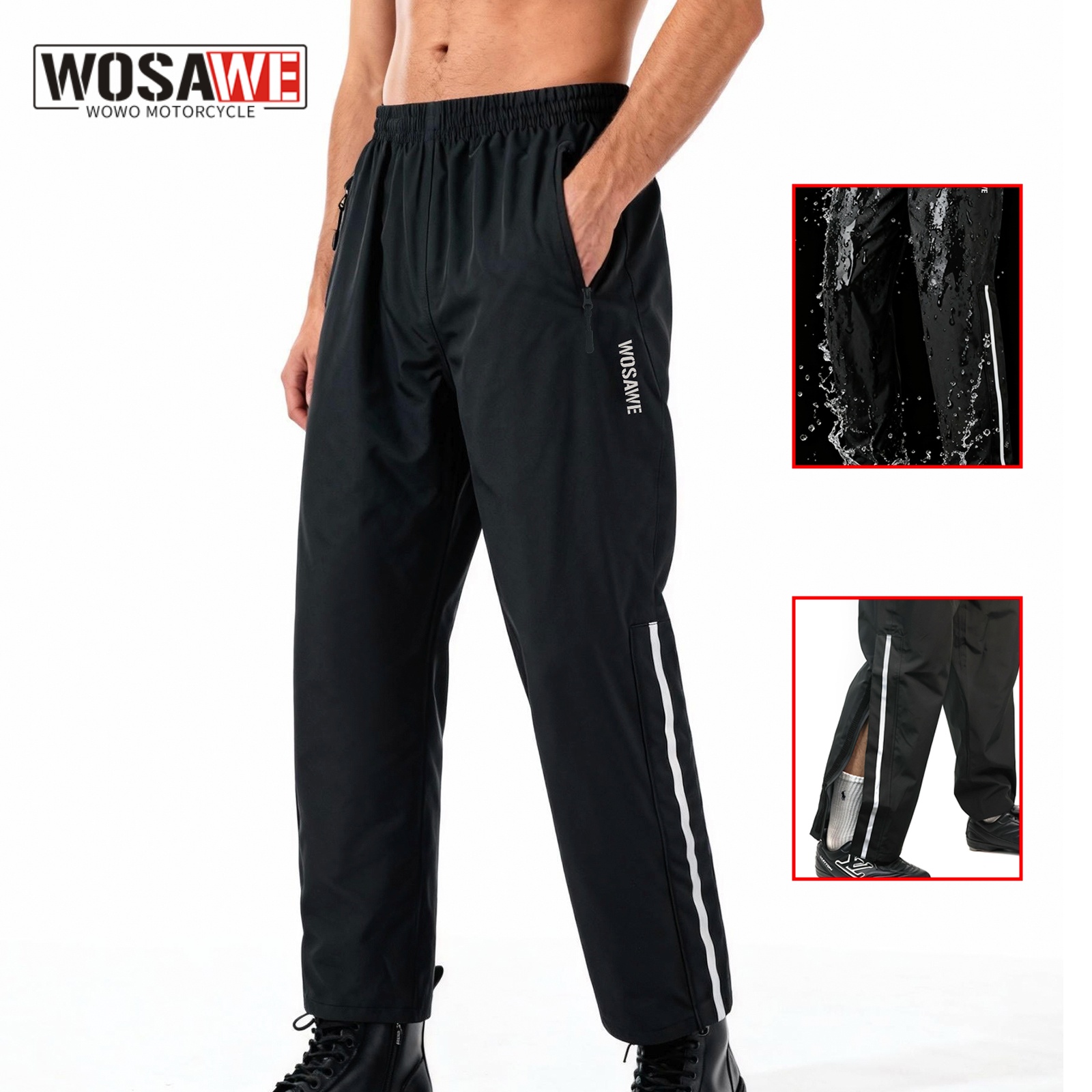 Motorcycle Rain Suit - WOSAWE Motorrad Motorrad Regenfeste Einzelhose Wasserdicht