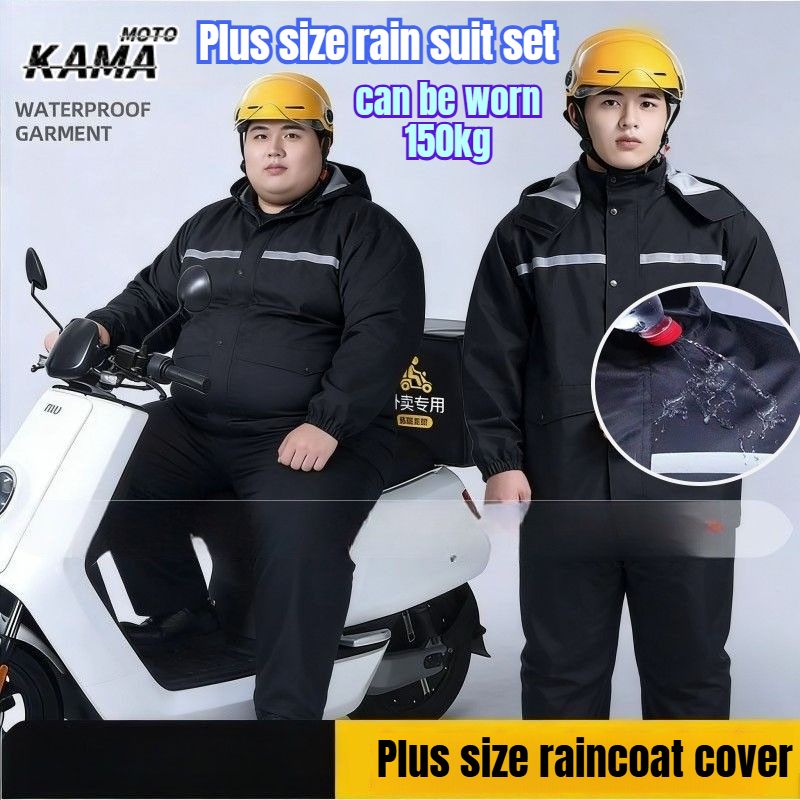 Motorcycle Rain Suit - 9XL Übergrößen Reflektierender Wasserdichter Regenmantel und