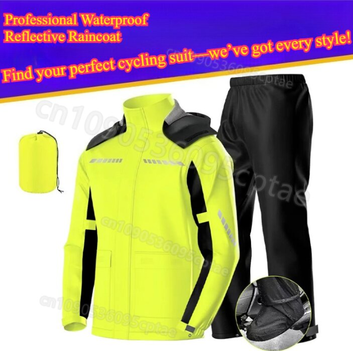 Motorcycle Rain Suit - Wasserdichter zweiteiliger Motorrad-Regenanzug – leichte, winddichte