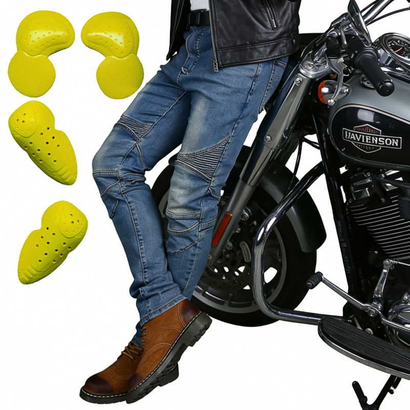 Motorcycle Wearing Gear - Herren Motorrad-Jeans Blaue Dirt-Bike-Hose Offroad-Fahrhose Verschleißfeste