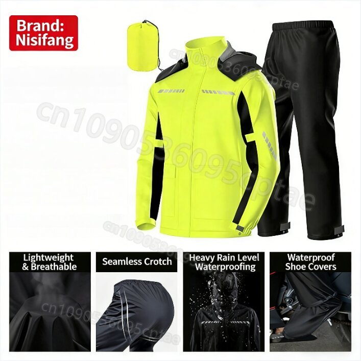 Wasserdichter zweiteiliger Mot – Motorcycle Rain Suit Bewertung und Preis